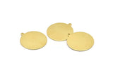 Brass Round Charm, 8 Raw Brass Round Charms With 1 Loop, Blanks (24x22x0.80mm) M02661