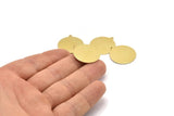 Brass Round Charm, 8 Raw Brass Round Charms With 1 Loop, Blanks (24x22x0.80mm) M02661