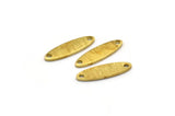 Brass Marquise Charm, 50 Textured Raw Brass Oval Charms With 2 Holes, Blanks (14x4x0.80mm) M02728