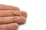 Brass Marquise Charm, 50 Textured Raw Brass Oval Charms With 1 Hole, Blanks (14x4x0.80mm) M02730