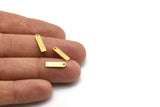 Brass Charm, 50 Textured Raw Brass Rectangle Charms With 1 Hole, Geometric Blanks, Charms (14x4x0.80mm) M02690