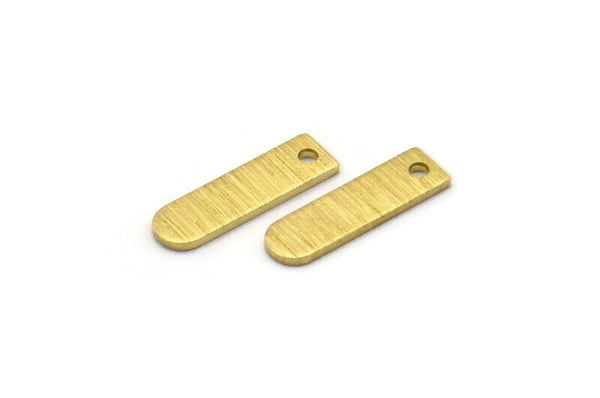 Brass Charm, 50 Textured Raw Brass Rectangle Charms With 1 Hole, Geometric Blanks, Charms (14x4x0.80mm) M02691