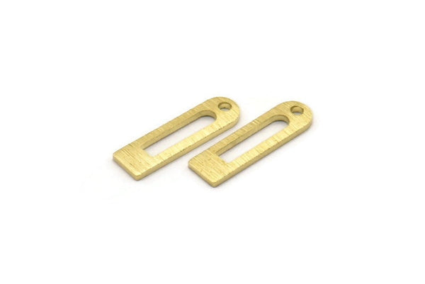 Brass Charm, 50 Textured Raw Brass Rectangle Charms With 1 Hole, Geometric Blanks, Charms (14x4x0.80mm) M02694