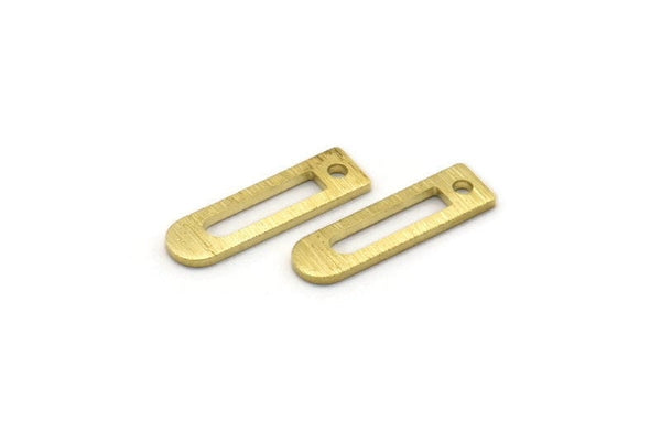 Brass Charm, 50 Textured Raw Brass Rectangle Charms With 1 Hole, Geometric Blanks, Charms (14x4x0.80mm) M02683