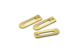 Brass Charm, 50 Textured Raw Brass Rectangle Charms With 1 Hole, Geometric Blanks, Charms (14x4x0.80mm) M02683