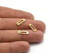 Brass Charm, 50 Textured Raw Brass Rectangle Charms With 1 Hole, Geometric Blanks, Charms (14x4x0.80mm) M02683
