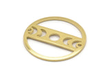 Moon Phases Charm, 8 Raw Brass Crescent Moon Charms, Pendants (22x0.80mm) M02709