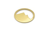 Brass Round Blank, 12 Raw Brass Mountain Shaped Round Blanks, Findings (18x0.80mm) M02719