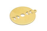 Moon Phases Charm, 8 Raw Brass Crescent Moon Charms, Pendants (22x0.80mm) M02705