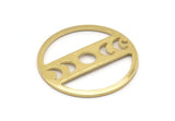 Moon Phases Charm, 8 Raw Brass Crescent Moon Charms, Pendants (22x0.80mm) M02707