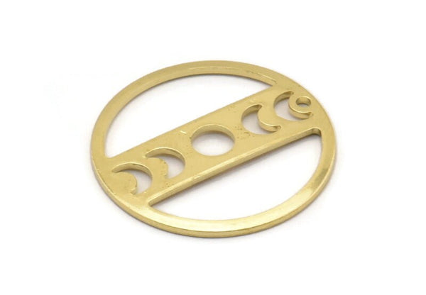 Moon Phases Charm, 8 Raw Brass Crescent Moon Charms, Pendants (22x0.80mm) M02707