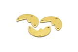 Brass Irregular Charm, 24 Raw Brass Mountain Shaped Charms With 3 Holes, Pendants, Earring Findings (10x16x0.80mm) M02746