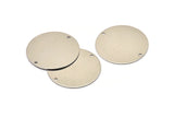 Steel Round Charm, 6 Stainless Steel Round Charms With 2 Holes (30x0.80mm) M02687