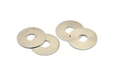 Steel Round Charm, 6 Stainless Steel Round Charms With 1 Hole (30x0.80mm) M02677