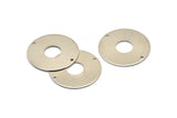 Steel Round Charm, 6 Stainless Steel Round Charms With 2 Holes (30x0.80mm) M02678