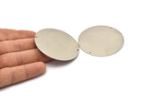 Steel Round Charm, 2 Stainless Steel Round Charms With 2 Holes (50x0.70mm) M02682
