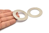 Steel Round Charm, 2 Stainless Steel Round Charms With 1 Hole (50x0.70mm) M02671