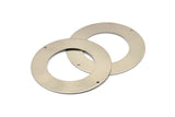 Steel Round Charm, 2 Stainless Steel Round Charms With 2 Holes (50x0.70mm) M02672