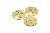Brass Round Blank, 10 Raw Brass Moon Phases Blanks, Findings, Stamping Tags (18x0.80mm) M02735