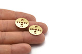 Brass Round Blank, 10 Raw Brass Moon Phases Blanks, Findings, Stamping Tags (18x0.80mm) M02735
