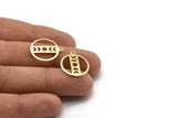 Brass Round Charm, 10 Raw Brass Moon Phases Charms With 1 Loop, Findings, Pendants (20x18x0.80mm) M02734
