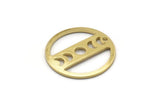 Brass Round Charm, 10 Raw Brass Moon Phases Charms With 1 Hole, Findings, Pendants (18x0.80mm) M02733