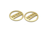 Brass Round Charm, 10 Raw Brass Moon Phases Charms With 1 Hole, Findings, Pendants (18x0.80mm) M02733