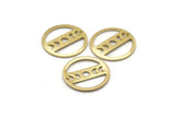 Brass Round Charm, 10 Raw Brass Moon Phases Charms With 1 Hole, Findings, Pendants (18x0.80mm) M02733