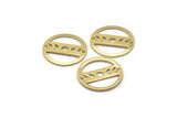Brass Round Charm, 10 Raw Brass Moon Phases Charms With 2 Holes, Findings, Pendants (18x0.80mm) M02736