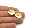 Brass Round Blank, 10 Raw Brass Moon Phases Blanks, Findings, Stamping Tags (18x0.80mm) M02714