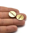 Brass Round Charm, 10 Raw Brass Moon Phases Charms With 1 Hole, Findings, Pendants (18x0.80mm) M02715