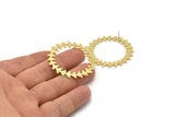 Brass Circle Earring, 2 Raw Brass Circle Stud Earrings With 1 Hole (42x0.80mm) M01574 A2437