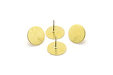 Brass Round Earring, 8 Raw Brass Round Stud Earrings (14x0.80mm) M01590 A2426