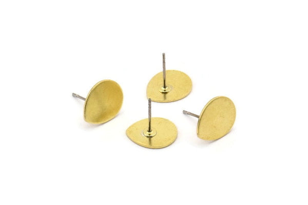 Brass Drop Earring, 10 Raw Brass Drop Stud Earrings (12x0.70mm) M01523 A2425