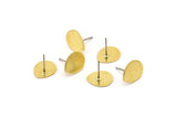 Brass Drop Earring, 10 Raw Brass Drop Stud Earrings (12x0.70mm) M01523 A2425