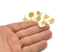 Brass Drop Earring, 10 Raw Brass Drop Stud Earrings (12x0.70mm) M01523 A2425