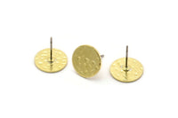 Pirinç Yuvarlak Küpe, 8 Çekiçlenmiş Ham Pirinç Yuvarlak Küpe Saplaması (12x0,80 mm) M01505 A2448