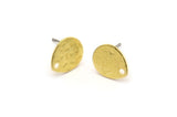 Brass Drop Earring, 8 Hammered Raw Brass Drop Stud Earrings With 1 Hole (12x0.70mm) M01510 A2450