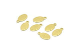 Brass Oval Charm, 50 Raw Brass Oval Charms With 1 Loop, Blanks (14x8x0.80mm) M02573