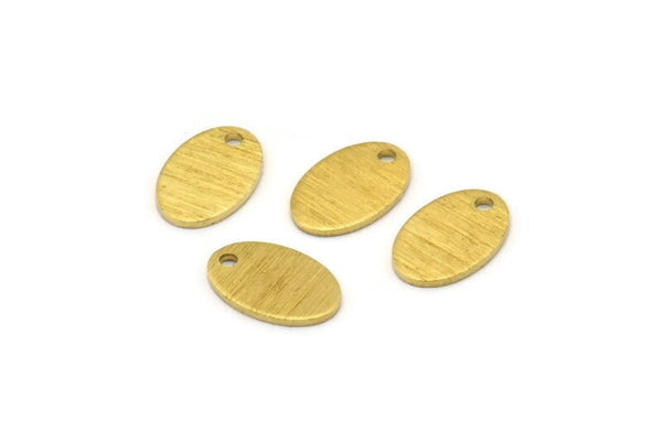 Brass Oval Charm, 24 Textured Raw Brass Oval Charms With 1 Hole, Blanks (11x8x0.80mm) M02572