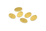 Brass Oval Charm, 24 Textured Raw Brass Oval Charms With 1 Hole, Blanks (11x8x0.80mm) M02572