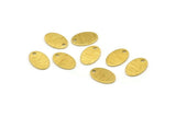 Brass Oval Charm, 24 Textured Raw Brass Oval Charms With 1 Hole, Blanks (11x8x0.80mm) M02572