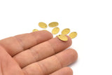 Brass Oval Charm, 24 Textured Raw Brass Oval Charms With 1 Hole, Blanks (11x8x0.80mm) M02572