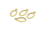 Brass Oval Charm, 24 Textured Raw Brass Oval Charms With 1 Loop, Blanks (14x8x0.80mm) M02568