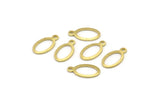 Brass Oval Charm, 24 Textured Raw Brass Oval Charms With 1 Loop, Blanks (14x8x0.80mm) M02568