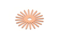 Copper Sun Blank, 4 Raw Copper Sun Blanks, Findings, Connectors (30x0.80mm) M02593
