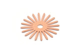 Copper Sun Blank, 4 Raw Copper Sun Blanks, Findings, Connectors (30x0.80mm) M02593