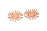 Copper Sun Blank, 4 Raw Copper Sun Blanks, Findings, Connectors (30x0.80mm) M02595
