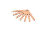 Copper Sun Charm, 12 Raw Copper Sun Charms With 1 Hole (24x16x0.80mm) M02600