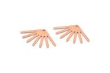 Copper Sun Charm, 12 Raw Copper Sun Charms With 1 Hole (24x16x0.80mm) M02600